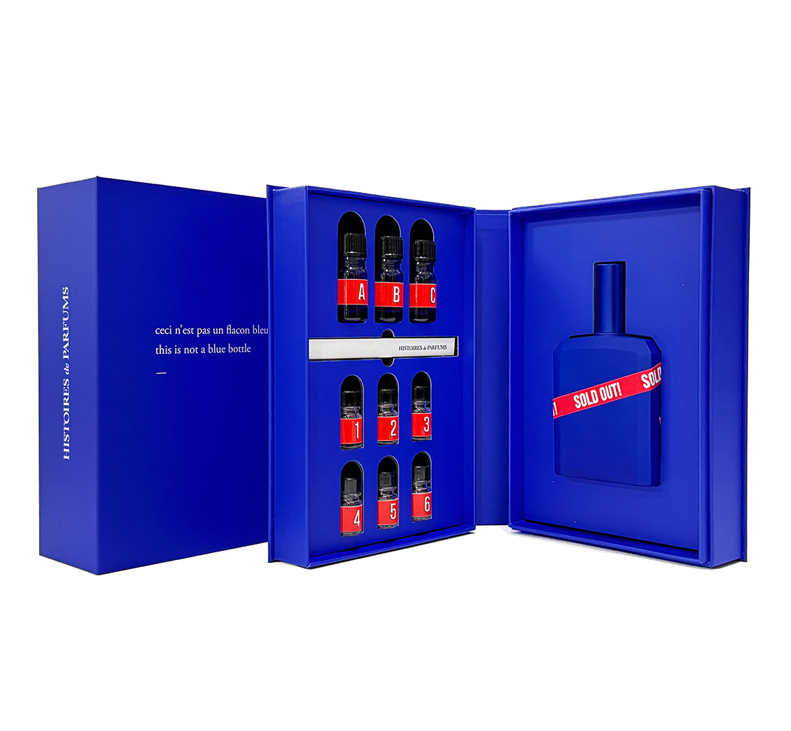 Blue discovery box  for SOLD OUT! on a white background